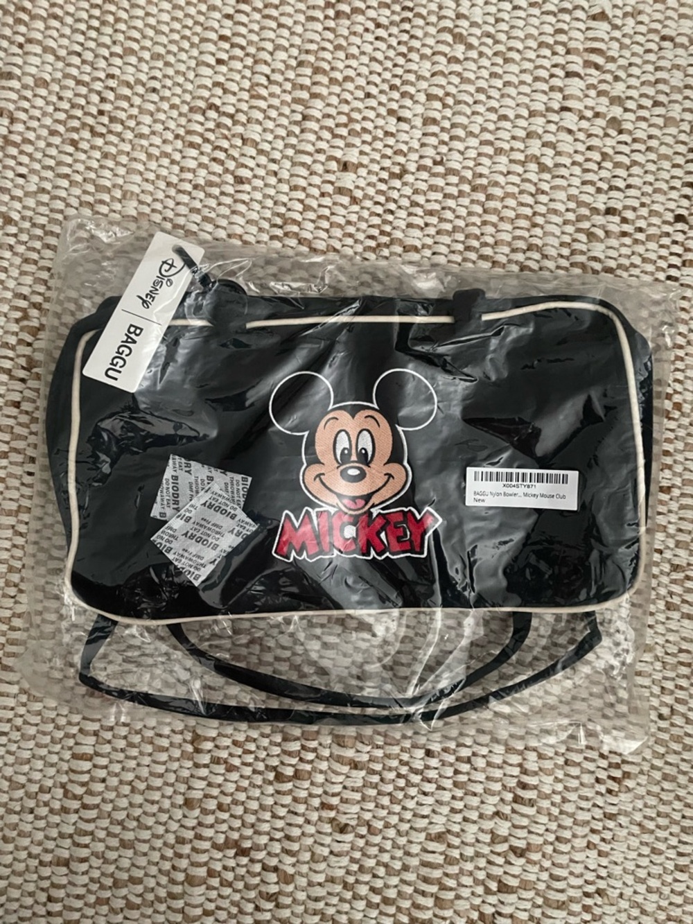 BAGGU Nylon Bowler Bag - Disney Embroidered Mickey Mouse Club